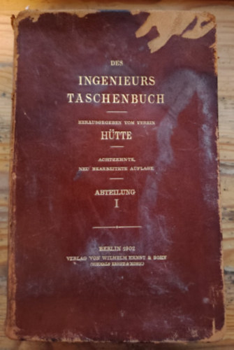 Htte (Des Ingenieurs Taschenbuch) I.