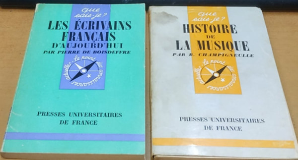 Pierre de Boisdeffre Bernard Champigneulle - Les crivains Francais D'Aujourd'hui + Histoire de La Musique (2 ktet)