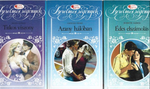 3 db Vörös Rózsa könyv, Helen Conrad: Titkos viszony, Courtney Henke: Arany hálóban, Jeanette Darwin: Édes elszámolás