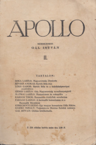 Gl Istvn  (szerk.) - Apollo II. 1935. - Irodalmi s tudomnyos folyirat - I. vf. 2-3. sz.