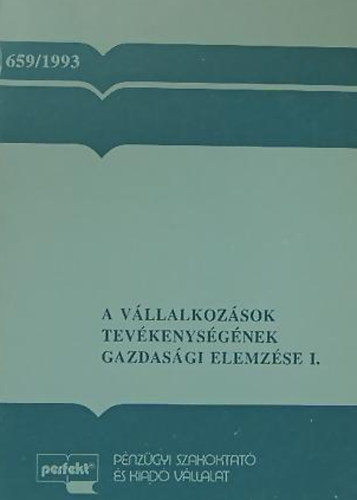 Sndor Lszln - Sztan Imre - Br Tibor - A vllalkozsok tevkenysgnek gazdasgi elemzse I.