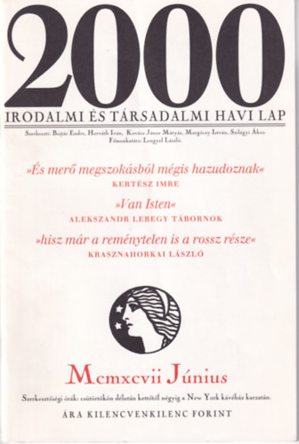 2000 Irodalmi �s T�rsadalmi Havi Lap - 1997. J�nius