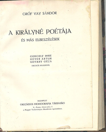 Vay Sndor Grf - A kirlyn potja