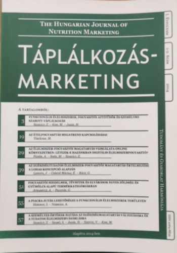 Táplálkozásmarketing - I. évfolyam, 1-2. szám 2014