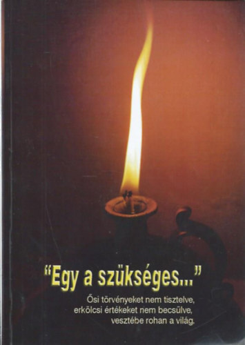 Szil�gyi M�ria - "Egy a sz�ks�ges..." - �si t�rv�nyeket nem tisztelve, erk�lcsi �rt�keket nem becs�lve, veszt�be rohan a vil�g