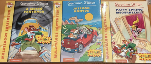 Geronimo Stilton - 3 db Mulats�gos t�rt�netek: A metr� fantomja + J�t�kok k�nyve + Patty Spring meg�rkezett