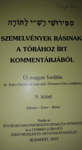 Szemelvnyek Rsinak a Trhoz rt kommentrjbl (9. ktet)