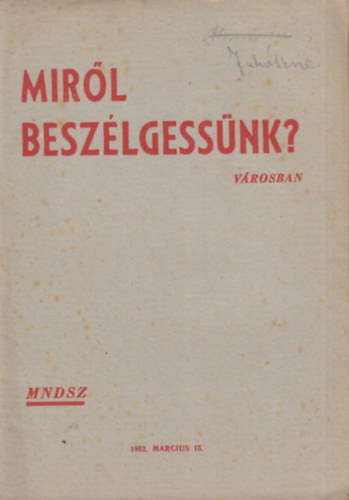Miről beszélgessünk? - Városban