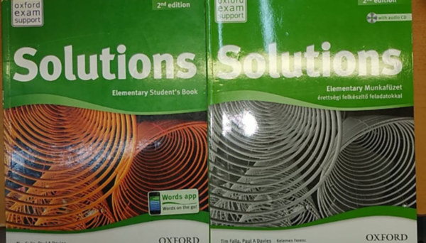 Tim Falla - Paul A Davies - Solutions (Second Edition) - Elementary Student's Book + Munkafzet rettsgi felkszt feladatokkal (2 ktet)