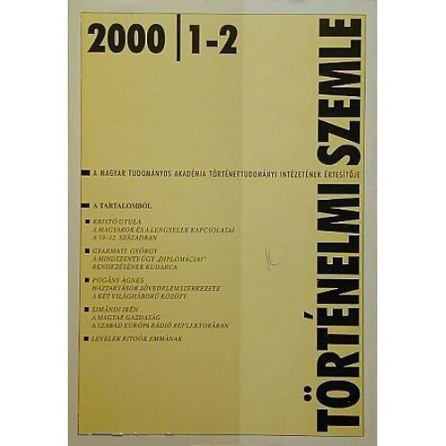 Tth Istvn Gyrgy  (szerk.) - Trtnelmi szemle 2000/1-2