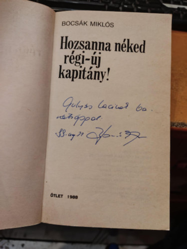 Bocsk Mikls - Hozsanna nked rgi-j kapitny! - dediklt