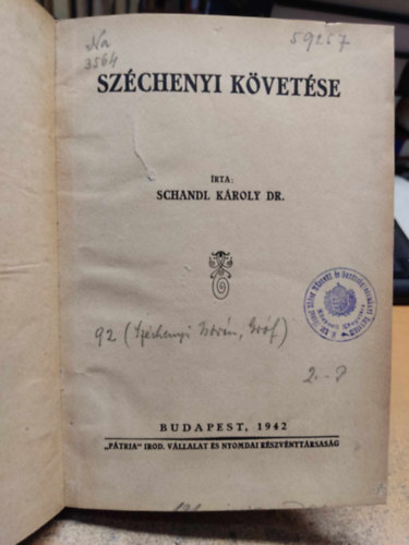 Schandl Kroly dr. - Szchenyi kvetse