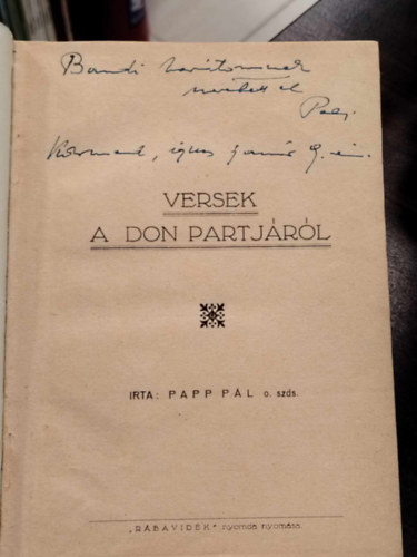Dr. Papp P�l - Versek A Don Partj�r�l