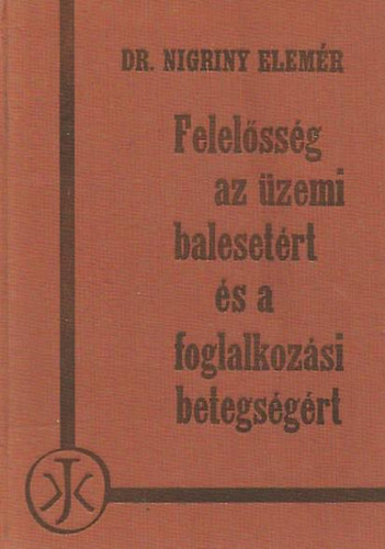 Dr. Nigriny Elemr - Felelssg az zemi balesetrt s a foglalkozsi betegsgrt
