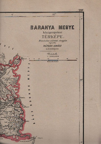Hátsek Ignácz - Baranya megye közigazgatási térképe