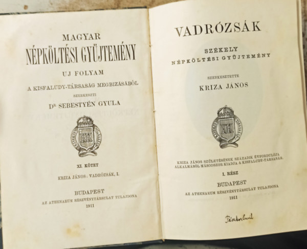 Kriza Jnos - Vadrzsk \(szkely npkltsi gyjtemny) I.
