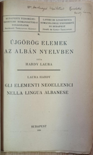 Hardy Laura - Újgörög elemek az albán nyelvben (kétnyelvű)