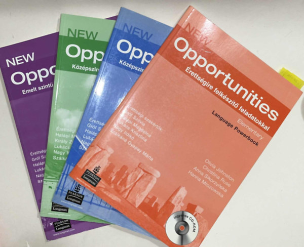 Olivia Johnston Grf Szilvia - New Opportunities - Elementary + Intermediate + Pre-Intermediate + Upper Intermediate Language Powerbook + CD Kzp s Emelt rettsgire felkszt feladatokkal