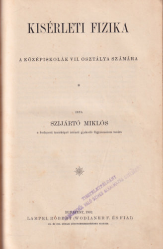 Ksrleti fizika a kzpiskolk VII. osztlya szmra