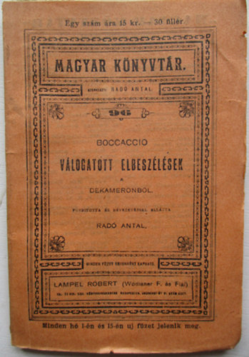 Rad� Antal Boccacco - V�logatott elbesz�l�sek a dekameronb�l