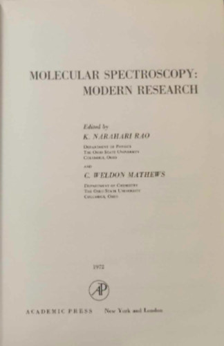 Rao Mathews - Molecular spectroscopy: modern research