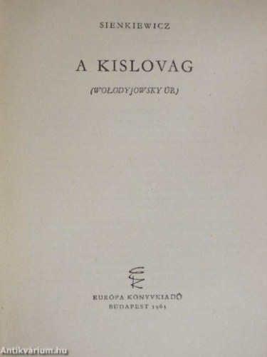 Henryk Sienkiewicz - A kislovag
