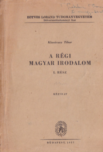 S. S�rdi Margit  (szerk.) - V�logat�s a r�gi magyar irodalom szakirodalm�b�l 1772-ig I-II.