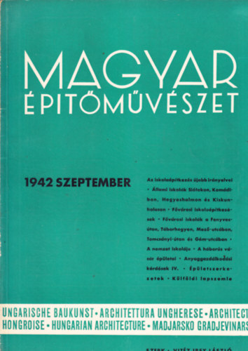 vitéz Irsy László szerk. - Magyar Építőművészet 1942. szeptember