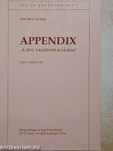 Peschka Vilmos - Appendix ""A jog sajtossghoz""