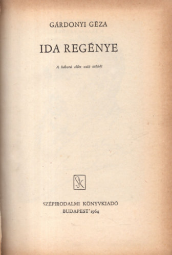 G�rdonyi G�za - Ida reg�nye