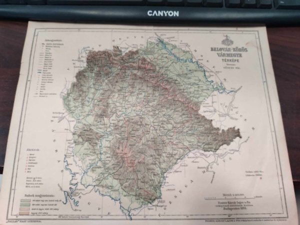 Belovr-Krs Vrmegye trkpe, tervezte: Gnczy Pl 1:460.000