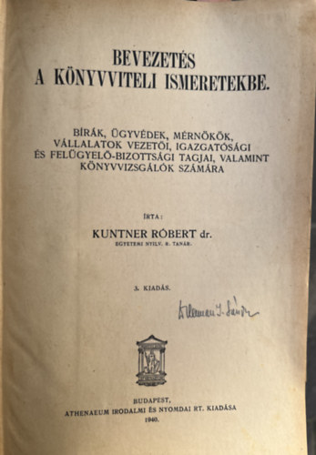 Dr. Kuntner R�bert - Bevezet�s a k�nyvviteli ismeretekbe