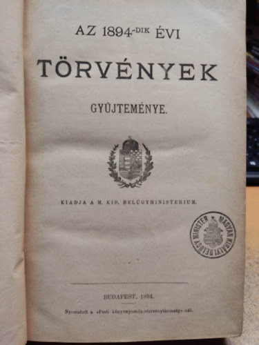 1894-ik vi trvnyek gyjtemnye