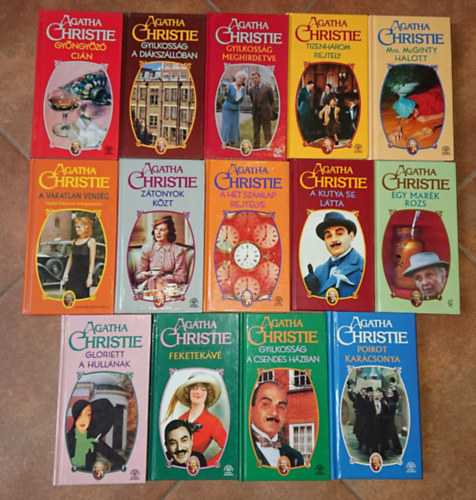 Agatha Christie - 14 kivl krimi Agatha Christietl: Gyngyz cin / Gyilkossg a dikszllban / Gyilkossg meghirdetve / Tizenhrom rejtly / Mrs. McGinty halott / A vratlan vendg / Ztonyok kzt (teljes cmlista a lersban)