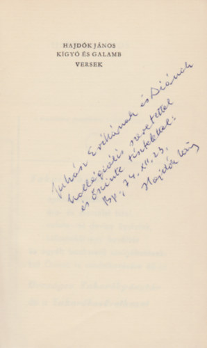 Hajd�k J�nos - K�gy� �s galamb