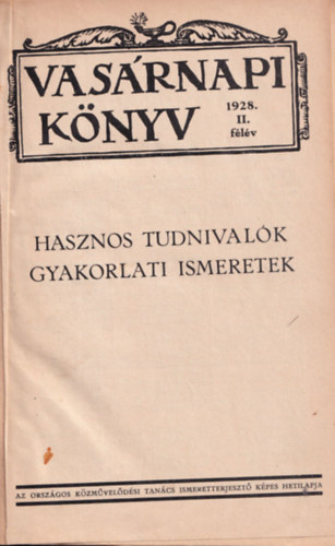 Szilgyi Sndor  (felels szerk.) - Vasrnapi knyv 1928. II. flv (Simk Lszl kttte egybe)