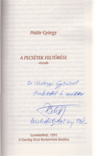 Pdr Gyrgy - A pecstek feltrse (Dediklt)