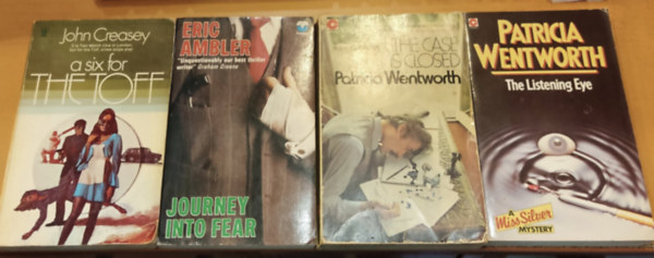 Patricia Wentworth, John Creasey Eric Ambler - 4 db krimi, angol nyelv: A six for the Toff; Journey into Fear; The Case is Closed; The Listening Eye