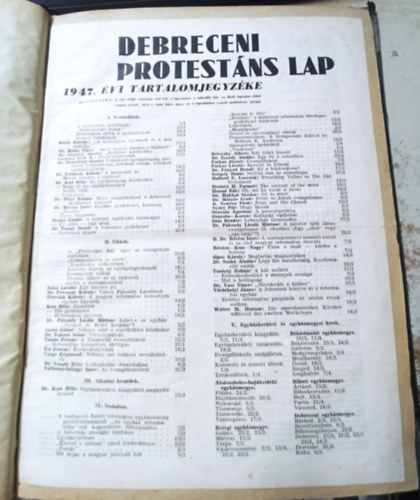 D. Dr. Rvsz Imre - Debreceni Protestns Lap 1947. v Hatvanhetedik vfolyam 1-23. szm (teljes)