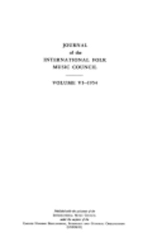 Journal of the International Folk Music Council Volume XVII. part one 1965