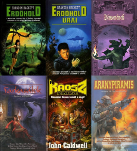 John Caldwell, Douglas Rowland, Raoul Renier, B�n M�r, Allen Newman, Benjamin Rascal, Annie Warden, Norbert Winney, Soren Ward, Jeffrey Stone, Eve Rigel, Tim Morgan, Marco Caldera, Brandon Hackett - 6 db Cherubion Fantasy Exkluz�v �s Cherubion Science Fiction antol�gia: Erd�hold + Erd�hold ura + Farkas�tok - Fantasy antol�gia + D�mon�nek - Fantasy antol�gia + A K�osz kincse + Aranypiramis - Science fiction antol�gia