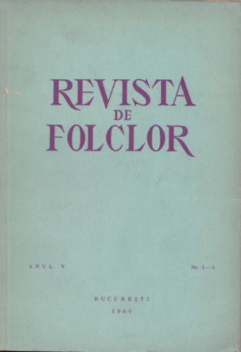 Revista de Folclor Anul V Nr. 3-4