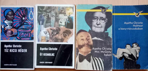 Agatha Christie - Agatha Christie krimi knyvcsomag (4 db) Tz kicsi nger / t kismalac / Mrs. McGinty halott / Holttest a knyvtrszobban