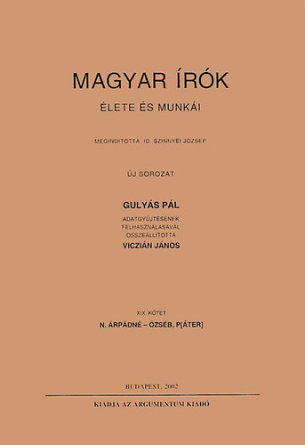 Gulys Pl - Magyar rk lete s munki XIX.