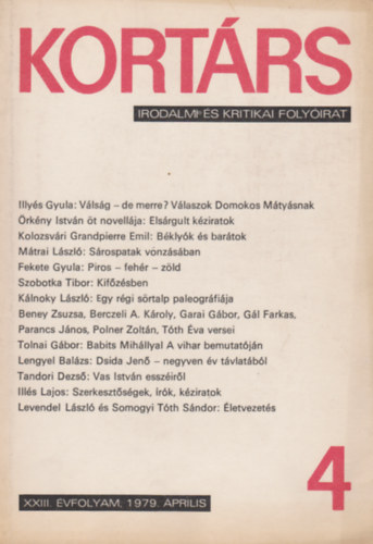 Kort�rs 4 XXIII. �vfolyam 1979 �prilis