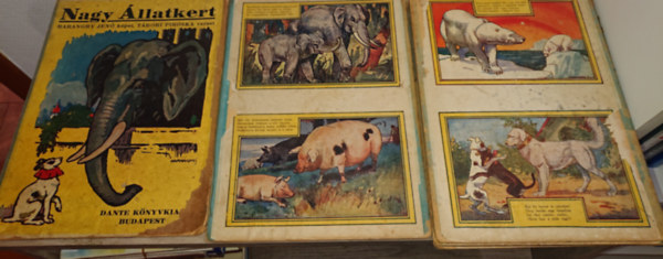 Haranghy Jenő rajzaival Tábori Piroska - 6 kartontábla a Nagy állatkert című könyvből