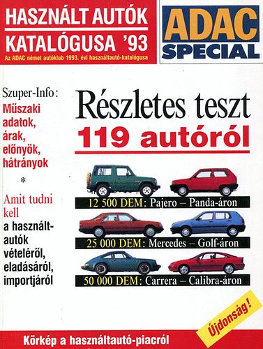 Haszn�lt aut�k katal�gusa 1993. (ADAC Special)