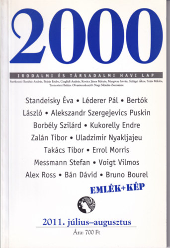 Bojtr Endre  (szerk.) - 2000 Irodalmi s Trsadalmi Havi Lap - 2011. jlius-augusztus