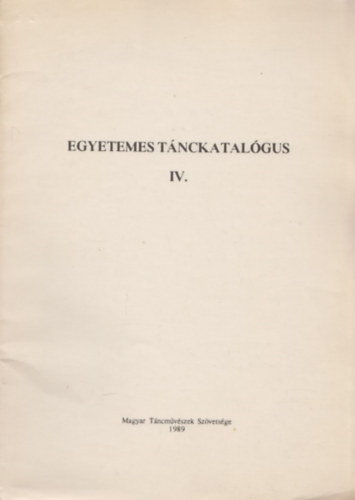 Egyetemes tnckatalgus IV.