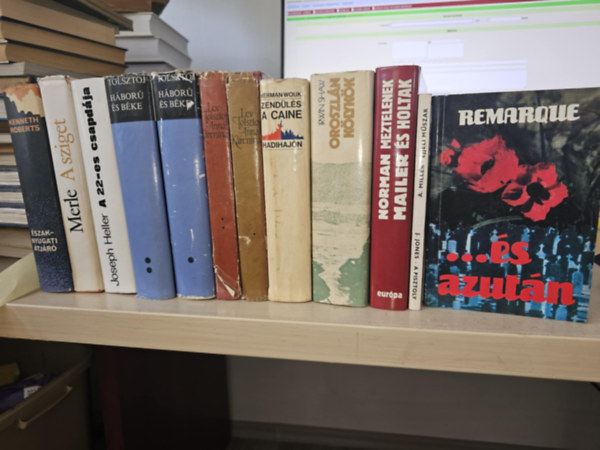 Irwin Shaw, Herman Wouk, Lev Tolsztoj, Joseph Heller, Robert Merle, Kenneth Roberts, Miller, Arthur-Jones, James, Erich Maria Remarque Norman Mailer - 10db világirodalom, KÖNYVMENTŐ AJÁNLAT: Meztelenek és holtak+ Oroszlánkölykök+ Zendülés a Caine hadihajón+ Anna Karenina I-II+ Háború és béke I-II+ A 22-es csapdája+ A sziget+ Észak-Nyugati átjáró+ Éjjeli műszal- A pisztoly+ ...